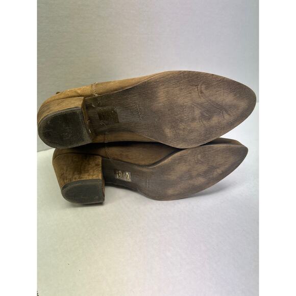 Free People Belleville Suede Leather Ankle Bootie Boots Khaki Brown 30 - Picture 7 of 8